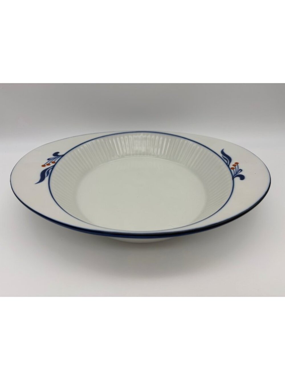 Dansk Bistro Maribo 10 Inch Oval Au Gratin Baker Blue Berry Porcelain Japan Vtg
